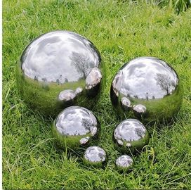 7 Piece Garden Sphere Solid Metal Ball 2 3/8" - 4 3/4" Mirror Polished Silver