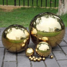 15CM/6 Inch Smooth Hollow Steel Ball Gold Reflective Stainless Steel Sphere Colorful