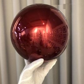 30CM/12 Inch Red Gazing Hollow Metal Balls Globe Mirror , Stainless Steel Sphere