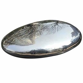 Modern Garden Mirror polishing Stone Stainless Steel Elliptical Sculpture 100CM