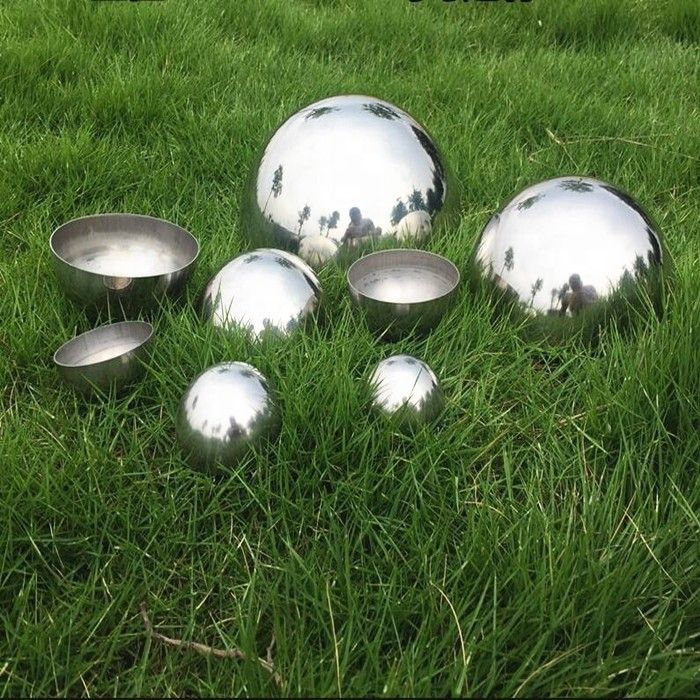 200mm 250mm Stainless Steel Hemisphere , Round Steel Balls Garden Decoration