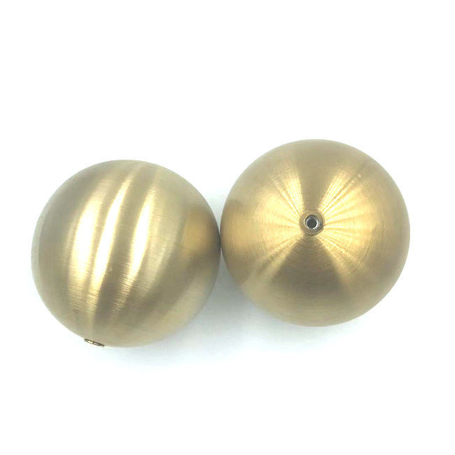 Brushed Hairline Hollow Metal Spheres Golden Polished Stainless Steel Hollow Ball With Nut