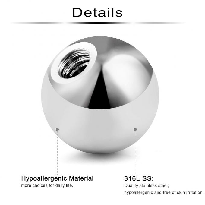 316L Surgical Drilled Stainless Steel Balls , Steel Ball With Through