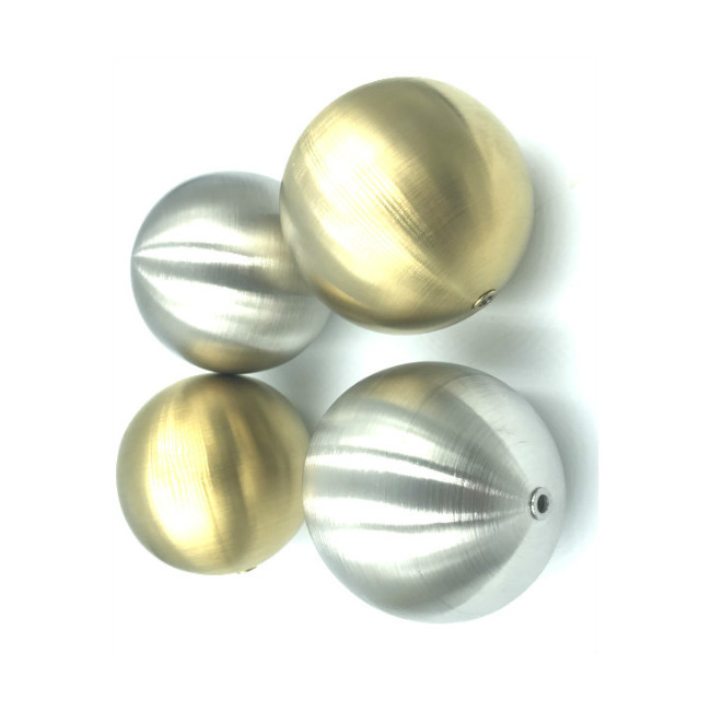 Brushed Hairline Hollow Metal Spheres Golden Polished Stainless Steel