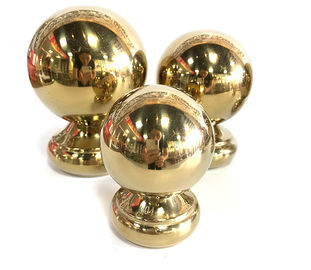 Silver Gold Plated Stainless Hollow Steel Ball With Custom Base Handrail Stair