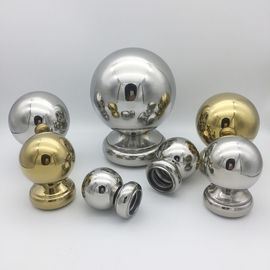 Silver Gold Plated Stainless Hollow Steel Ball With Custom Base Handrail Stair