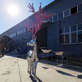 Outdoor Stainless Steel Metal Animal Sculptures , Garden Large Animal Sculptures