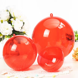 Red Transparent Hangying Plastic Christmas Balls 4-40cm Clear Christmas Hollow Ball