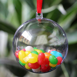 Red Transparent Hangying Plastic Christmas Balls 4-40cm Clear Christmas Hollow Ball
