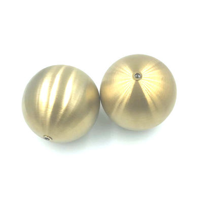 Brushed Hairline Hollow Metal Spheres Golden Polished Stainless Steel Hollow Ball With Nut